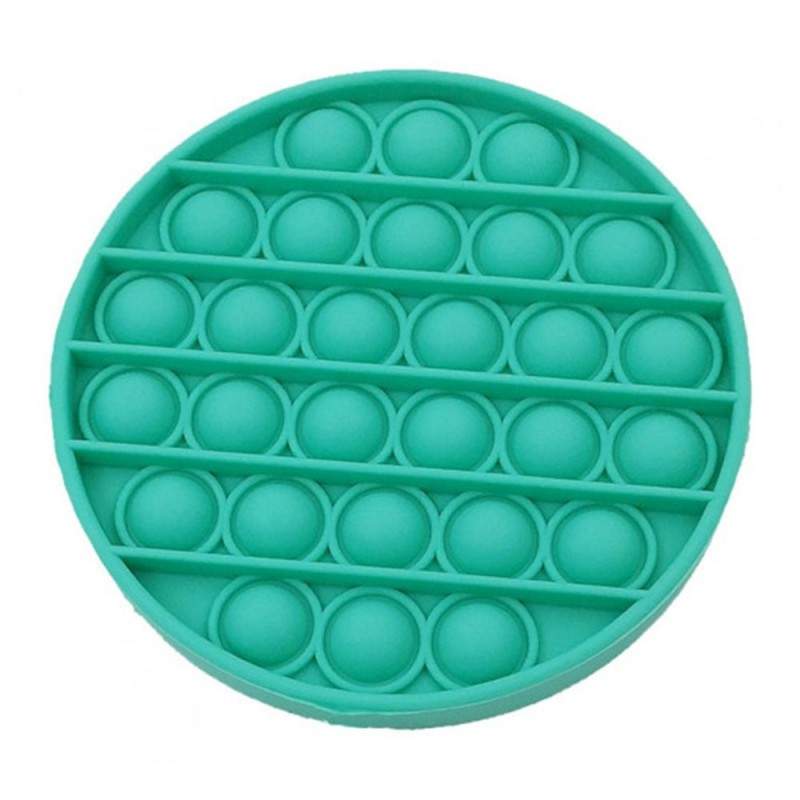 Jucarie antistres SIKS® senzoriala din silicon Pop It Now, pentru copii, impermeabila, forma rotunda, verde