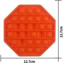Jucarie antistres SIKS® senzoriala din silicon Pop It Now, pentru copii, impermeabila, forma octogonala, portocaliu