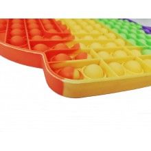 Jucarie pop it senzoriala SIKS® cu bule de silicon, antistres, forma Among us urias, curcubeu