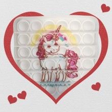 Jucarie pop it senzoriala SIKS® cu bule de silicon Pop It Now, antistres, forma patrata, model unicorn, alb