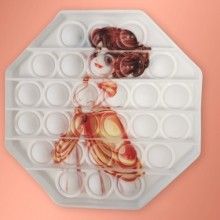 Jucarie senzoriala SIKS® cu bule de silicon, antistres, forma octogonala, model printesa