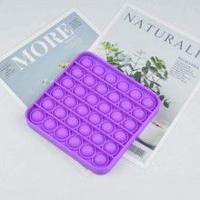 Jucarie senzoriala SIKS® cu bule de silicon Pop It Now, antistres, forma patrata, mov
