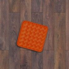 Jucarie senzoriala SIKS® cu bule de silicon Pop It Now, antistres, forma patrata, portocaliu