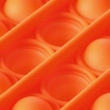 Jucarie senzoriala SIKS® cu bule de silicon Pop It Now, antistres, forma patrata, portocaliu