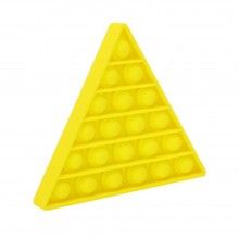 Jucarie senzoriala SIKS® cu bule de silicon Pop It Now, antistres, forma triunghi, galben