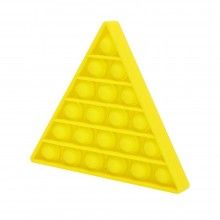 Jucarie senzoriala SIKS® cu bule de silicon Pop It Now, antistres, forma triunghi, galben