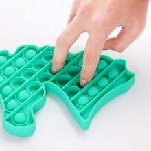 Jucarie senzoriala SIKS® cu bule de silicon Pop It Now, antistres, forma unicorn, verde