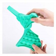 Jucarie senzoriala SIKS® cu bule de silicon Pop It Now, antistres, forma unicorn, verde