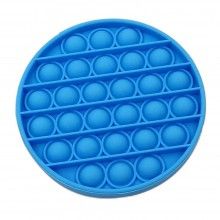 Jucarie antistres SIKS® senzoriala din silicon Pop It Now, pentru copii, impermeabila, forma rotunda, albastru