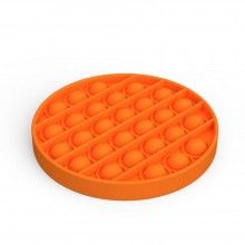 Jucarie senzoriala SIKS® cu bule de silicon Pop It Now, antistres, forma rotunda, portocaliu