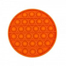 Jucarie senzoriala SIKS® cu bule de silicon Pop It Now, antistres, forma rotunda, portocaliu