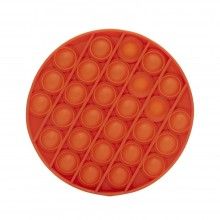 Jucarie senzoriala SIKS® cu bule de silicon Pop It Now, antistres, forma rotunda, portocaliu