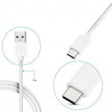 Cablu de date SIKS® USB Type-C, 5A, 1m, alb
