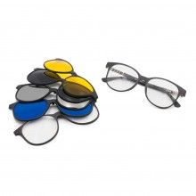 Ochelari de soare magnetici cu toc SIKS®, rama neagra, 5 in 1 Ochelari de soare magnetici cu toc SIKS®, rama neagra, 5 in 1
