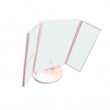 Oglinda SIKS® pentru make-up, marire x2, x3, rotire 180, cu baterii, roz