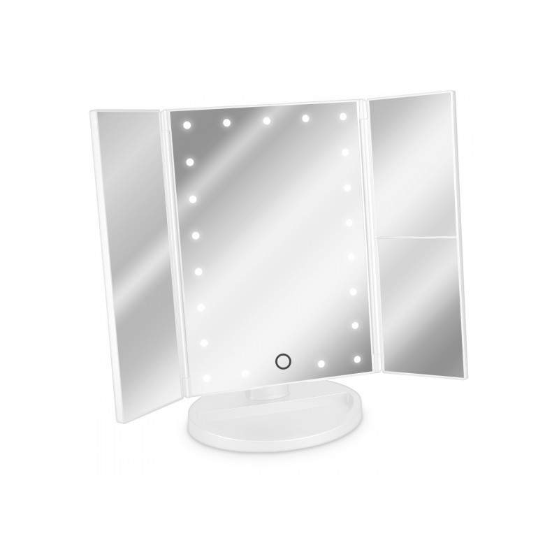 Oglinda SIKS® pentru make-up, marire x2, x3, rotire 180, cu baterii, alb