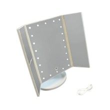 Oglinda SIKS® pentru make-up, marire x2, x3, rotire 180, cu baterii, alb