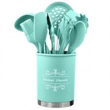 Set ustensile SIKS® de bucatarie, 11 piese, silicon, turcoaz