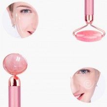 Rola masaj facial SIKS® diminuare riduri, portabil, roz Rola masaj facial SIKS® diminuare riduri, portabil, roz