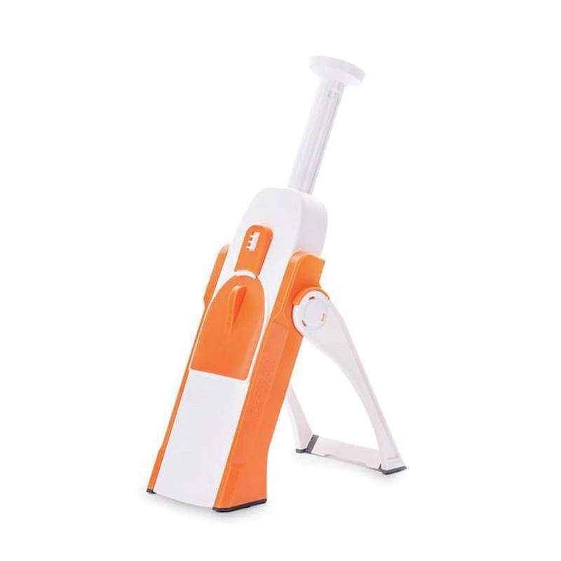 Feliator manual SIKS® tip mandolina, pliabil, 4 functii, alb/portocaliu
