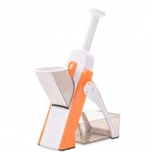 Feliator manual SIKS® tip mandolina, pliabil, 4 functii, alb/portocaliu