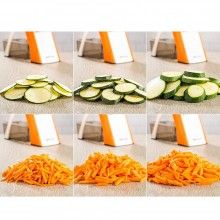 Feliator manual SIKS® tip mandolina, pliabil, 4 functii, alb/portocaliu