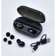 Casti tws wireless SIKS®, afisaj led, sunet HD, negre, bluetooth