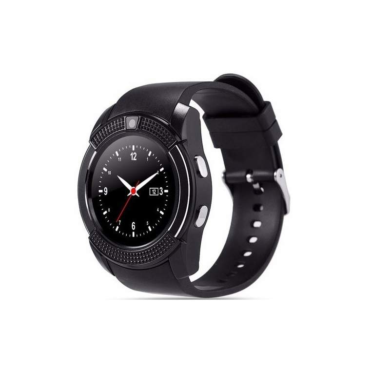 Smartwatch SIKS® touchscreen, cartela SIM, camera, functie bluetooth, alarma, notificari, negru