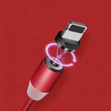 Cablu de incarcare SIKS® 3in1, magnetic, Lightning, Micro-USB, Type-C, Rosu