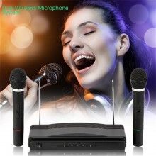 Set SIKS® de 2 microfoane fara fir, wireless, karaoke, negru