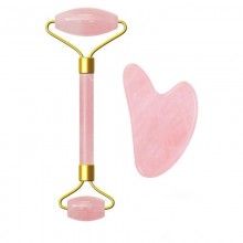 Set rola jad si gua sha pentru masaj facial si corporal SIKS®, piatra de Jad, efect de intinerire a pielii si drenaj limfatic...