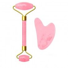 Set rola jad si gua sha pentru masaj facial si corporal SIKS®, piatra de Jad, efect de intinerire a pielii si drenaj limfatic...