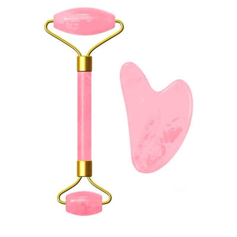 Set rola jad si gua sha pentru masaj facial si corporal SIKS®, piatra de Jad, efect de intinerire a pielii si drenaj limfatic...