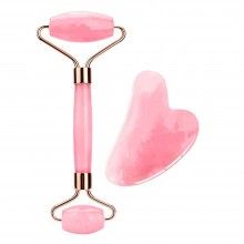 Set rola jad si gua sha pentru masaj facial si corporal SIKS®, piatra de Jad, efect de intinerire a pielii si drenaj limfatic...