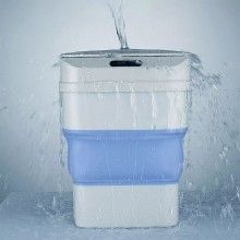 Cos de gunoi SIKS® smart pliabil, cu senzor de miscare, Alb / albastru