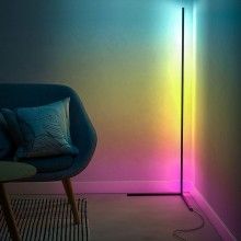 Lampa de colt SIKS®, LED RGB, joc de lumini, telecomanda, amplasare pe podea, design modern, lumina ambientala, 140 cm