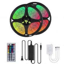 Kit Banda LED 5050 RGB SIKS®, Wi-Fi, Interior IP20, Control Din Telefon, Telecomanda, Lumina Multicolora, Joc de Lumini, 10 metr Kit Banda LED 5050 RGB SIKS®, Wi-Fi, Interior IP20, Control Din Telefon, Telecomanda, Lumina Multicolora, Joc de Lumini, 10 metr