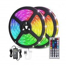 Kit Banda LED 5050 RGB SIKS®, Wi-Fi, Interior IP20, Control Din Telefon, Telecomanda, Lumina Multicolora, Joc de Lumini, 10 metr Kit Banda LED 5050 RGB SIKS®, Wi-Fi, Interior IP20, Control Din Telefon, Telecomanda, Lumina Multicolora, Joc de Lumini, 10 metr