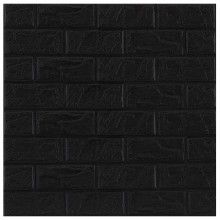Tapet 3D Autoadeziv SIKS®, model caramida in relief, negru, design modern, rezistent la apa, usor de curatat, dimensiuni 77x70cm