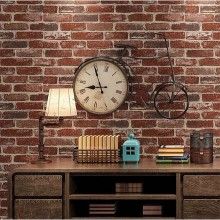 Tapet 3D Autoadeziv SIKS®, model caramida in relief, maro, design modern, rezistent la apa, usor de curatat, dimensiuni 77x70cm