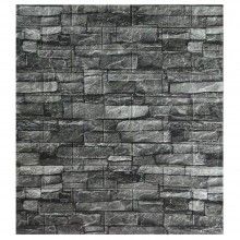 Tapet 3D Autoadeziv SIKS®, model piatra in relief, gri, design modern, rezistent la apa, usor de curatat, dimensiuni 77x70cm