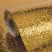 Folie de aluminiu autoadeziva SIKS®, protectie bucatarie, rezistenta la apa, auriu, 61 x 300 cm