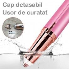 Epilator sprancene hipoalergenic SIKS®, fara durere, lumina LED, functionare pe baterii, roz Epilator sprancene hipoalergenic SIKS®, fara durere, lumina LED, functionare pe baterii, roz