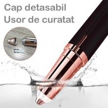 Epilator sprancene hipoalergenic SIKS®, fara durere, lumina LED, functionare pe baterii, negru