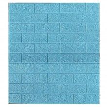 Tapet 3D Autoadeziv SIKS®, model caramida in relief, albastru, design modern, rezistent la apa, usor de curatat, dimensiuni 77x7