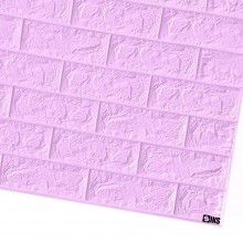 Tapet 3D Autoadeziv SIKS®, model caramida in relief, mov, design modern, rezistent la apa , usor de curatat, dimensiuni 77x70cm