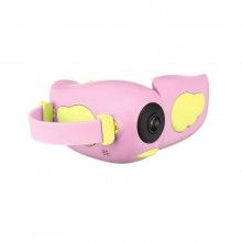 Camera video-foto digitala roz/galben, interactiva, cu jocuri pentru copii, full-hd, ecran 2 inch, 1080p