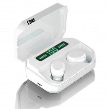 Casti in-ear SIKS®, true wireless, bluetooth, microfon incorporat, BT 5.2, afisaj, alb
