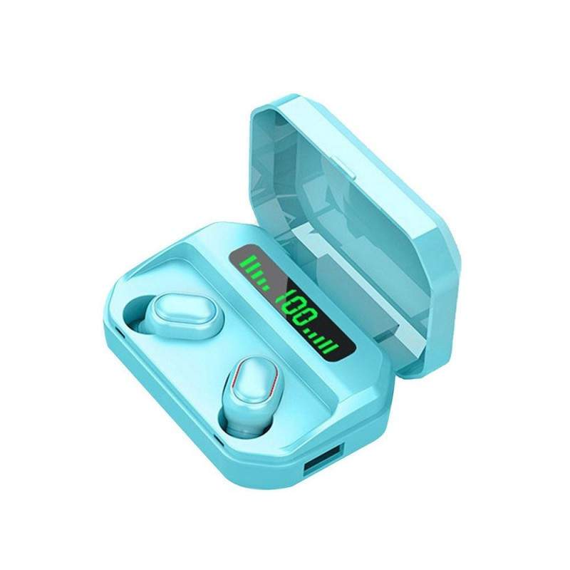 Casti in-ear SIKS®, true wireless, bluetooth, microfon incorporat, BT 5.2, afisaj, albastru Casti in-ear SIKS®, true wireless, bluetooth, microfon incorporat, BT 5.2, afisaj, albastru