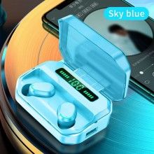 Casti in-ear SIKS®, true wireless, bluetooth, microfon incorporat, BT 5.2, afisaj, albastru Casti in-ear SIKS®, true wireless, bluetooth, microfon incorporat, BT 5.2, afisaj, albastru